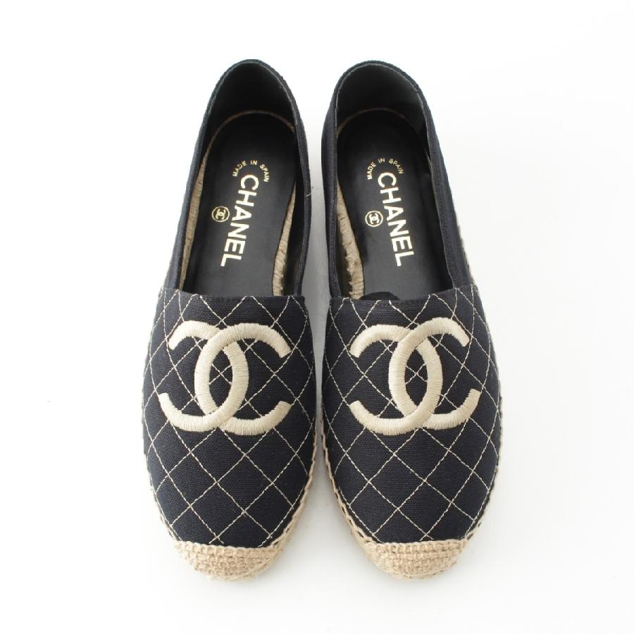 CHANEL シャネル キャンバス ココマーク マトラッセ エスパドリーユ