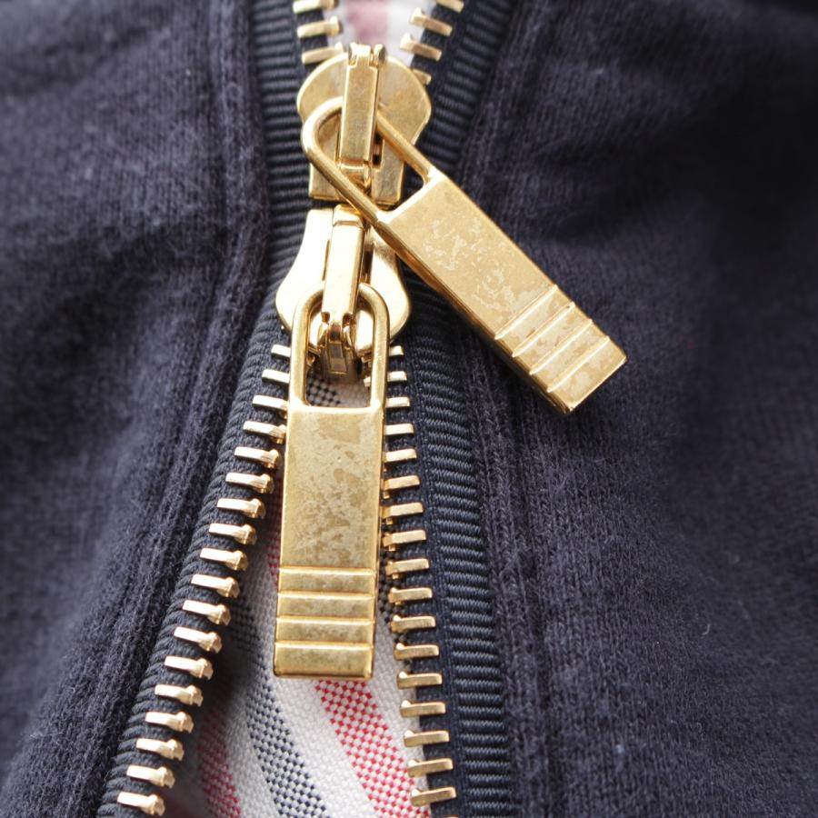 THOM BROWNE（トム ブラウン） 4bar コットン ジップアップ フード