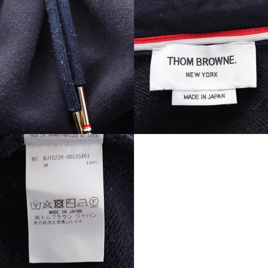 THOM BROWNE（トム ブラウン） 4bar コットン ジップアップ フード