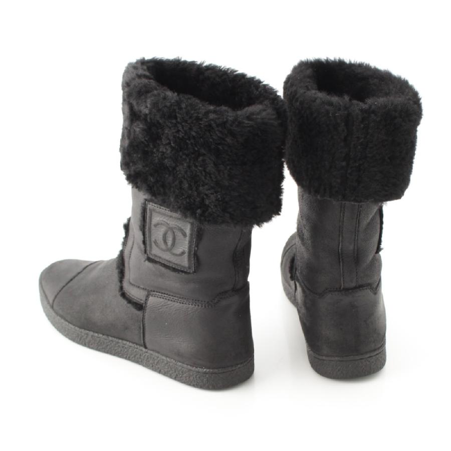 専用◆美品◆CHANEL シャネル　ムートンブーツ　ブラック　ココマーク CHANEL シャネル スポーツライン ムートン ロゴ ココマーク