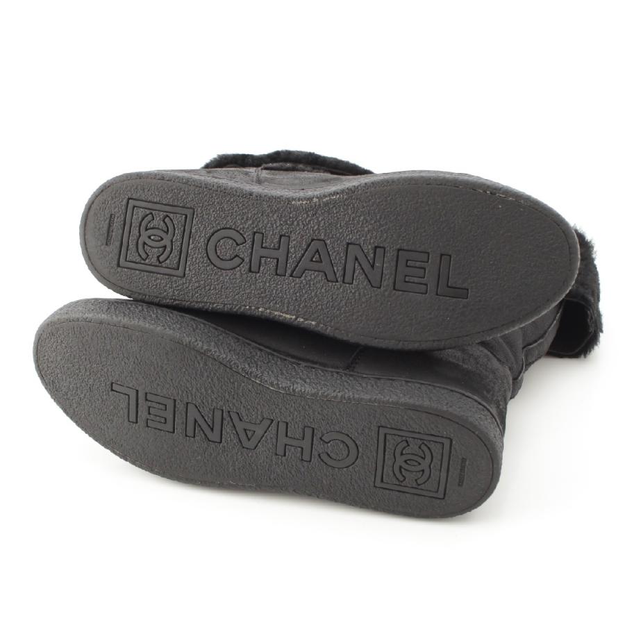 専用◆美品◆CHANEL シャネル　ムートンブーツ　ブラック　ココマーク CHANEL 極美品 シャネル 20B G35157 ココマーク金具 レース