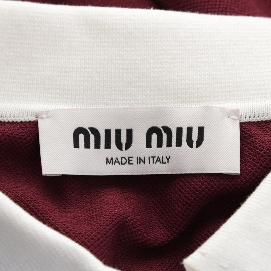 miumiu ポロシャツ　ボルドー Amaranth Red/maize Yellow Wool Knit Polo Shirt | Miu Miu