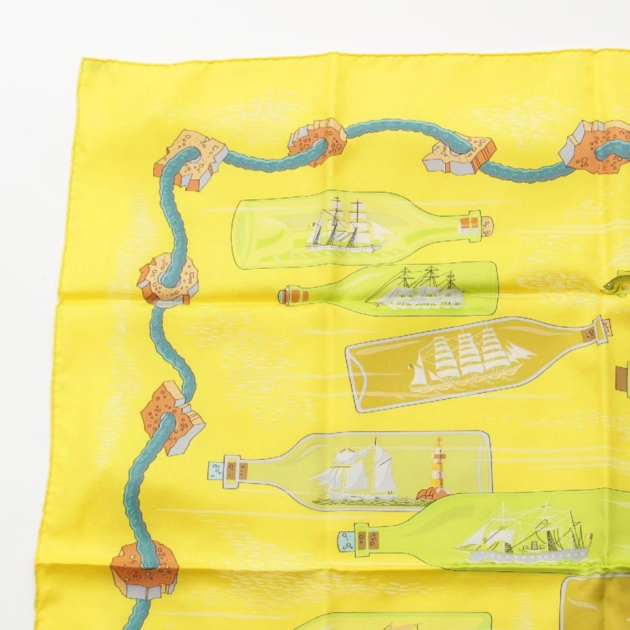 HERMES（エルメス） カレ90 シルク Bouteilles a la Mer ボトルシップ