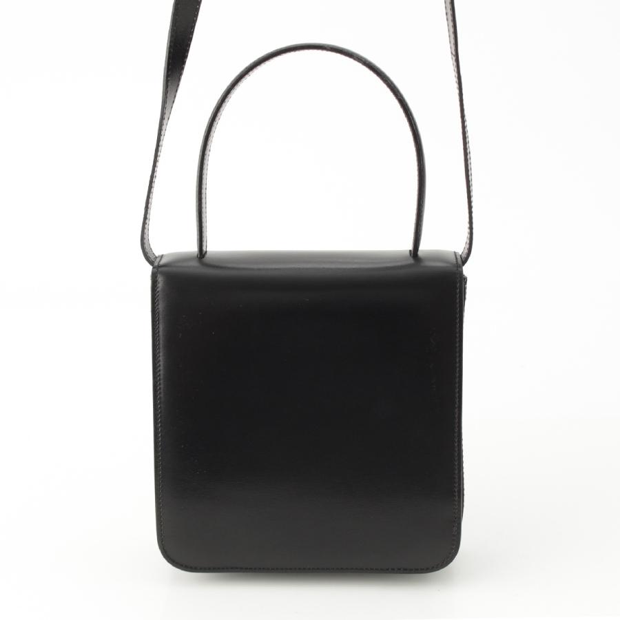 【美品】　セリーヌ　レザー　ハンドバッグ　馬車金具　ブラック　黒　332 CELINE（セリーヌ） レザー ヴィンテージ 馬車金具 2way ハンドバッグ
