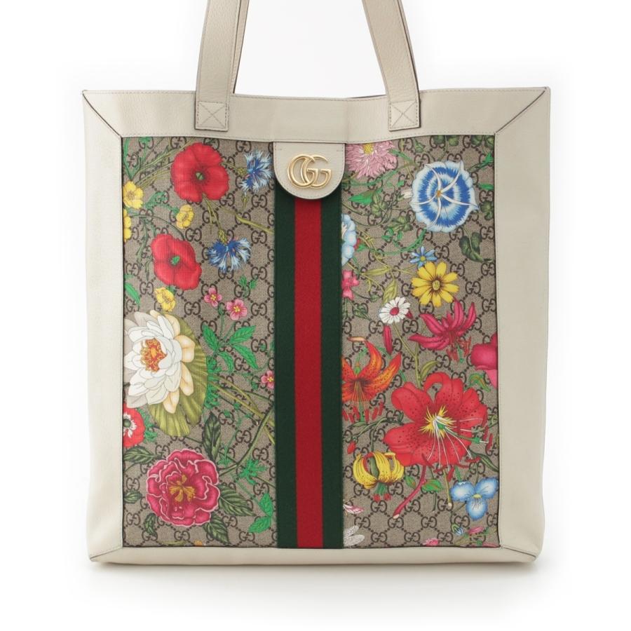 GUCCI（グッチ） GGスプリームキャンバス オフディア フラワー トート 