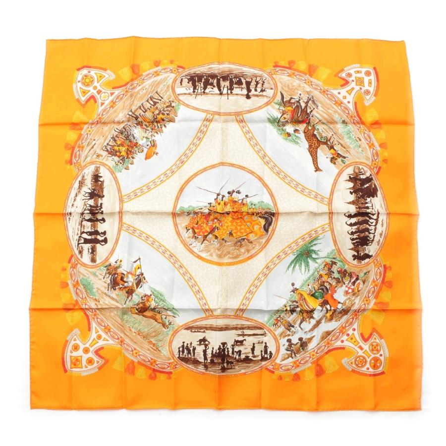 HERMES カレ プール族の騎士 90cm x 90cm HERMES（エルメス） カレ90 CAVALIERS PEULS プール族の騎手 シルク