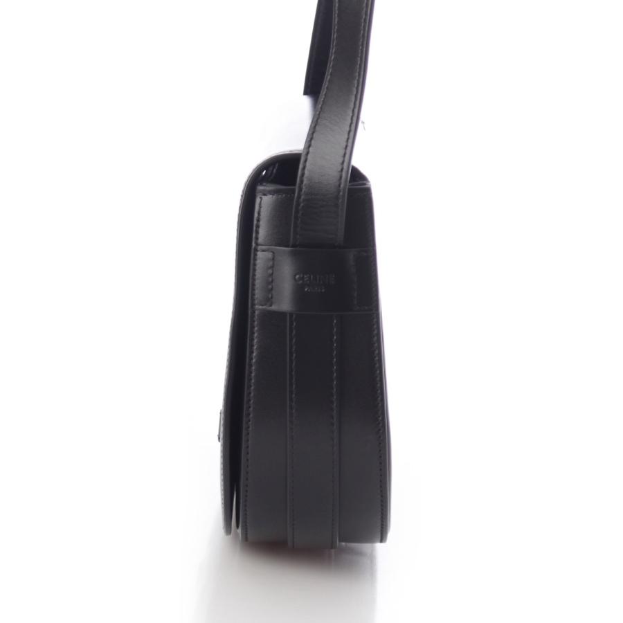 セリーヌ マイヨン トリオンフ ミディアム レザー ショルダーバッグ ブラック【中古】 CELINE（セリーヌ） マイヨン トリオンフ ミディアム レザー