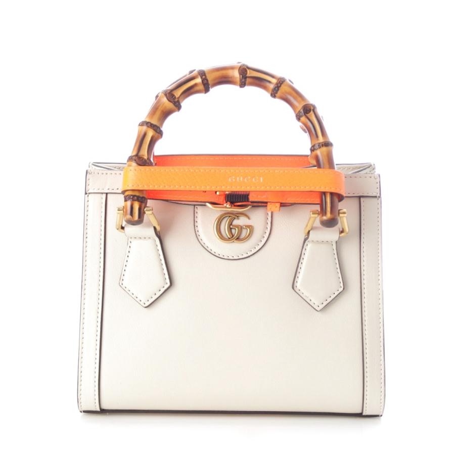 レディース 希少✨GUCCI ハンドバッグ ダイアナ バンブー オレンジ A4 