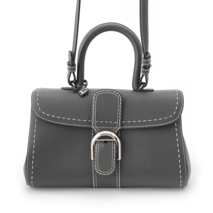 Delvaux デルヴォー ブリヨン イーストウエスト 2way ハンドバッグ ショルダーバッグ グレー 管理番号：11212 DELVAUX（デルヴォー） ブリヨン イーストウエスト カーフレザー ミニ