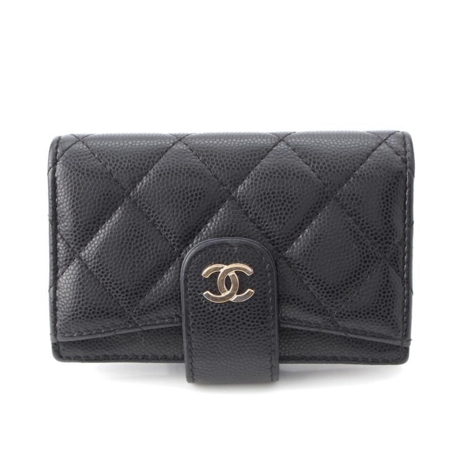 CHANEL キャビアスキン　ミニウォレット ケース CHANEL（シャネル） 30番台 キャビアスキン ココマーク ミニウォレット