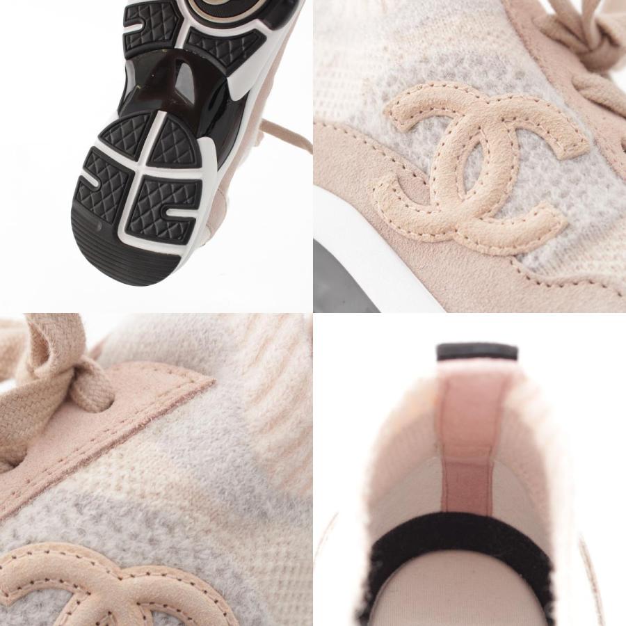 希少✨シャネル ソックススニーカー ココマーク ニット シルバー 36 23cm CHANEL（シャネル） 23B ココマーク ニット ソックス スニーカー