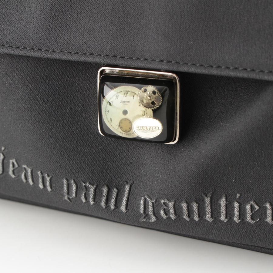 ジャンポールゴルチエ 時計モチーフ ロゴ ミニ ハンドバッグ ブラック  