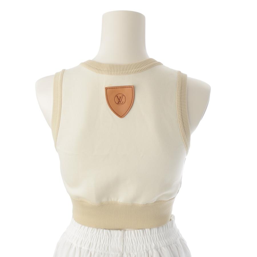 ルイヴィトン 23年 ジップアップ ノースリーブ クロップド トップス ベージュ XS【中古】 LOUIS VUITTON（ルイ・ヴィトン） 23年 ジップアップ ノースリーブ