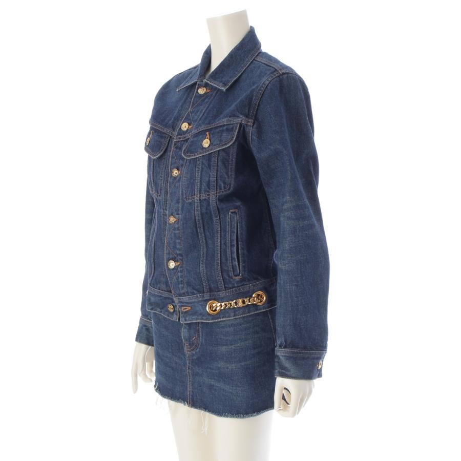 Burberrys スーツ　セットアップ　M セリーヌ　カフス　トリオンフ　紺色 CELINE（セリーヌ） デニム トリオンフ チェーン ジャケット スカート