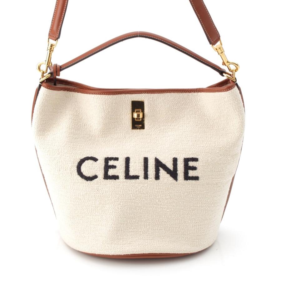 CELINE（セリーヌ） バケット16 キャンバス レザー ロゴ 2WAY