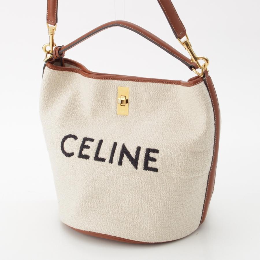 CELINE（セリーヌ） バケット16 キャンバス レザー ロゴ 2WAY 
