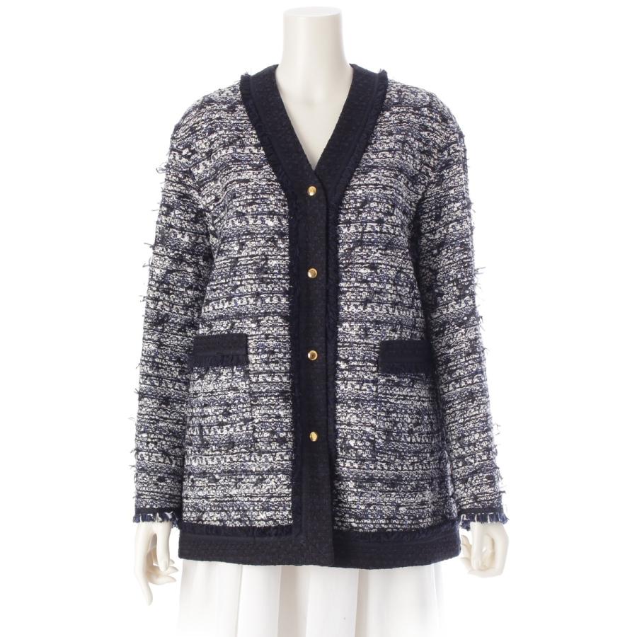 DRAWER（ドゥロワー） 23SS コットン ファンシー ツイード ノーカラー