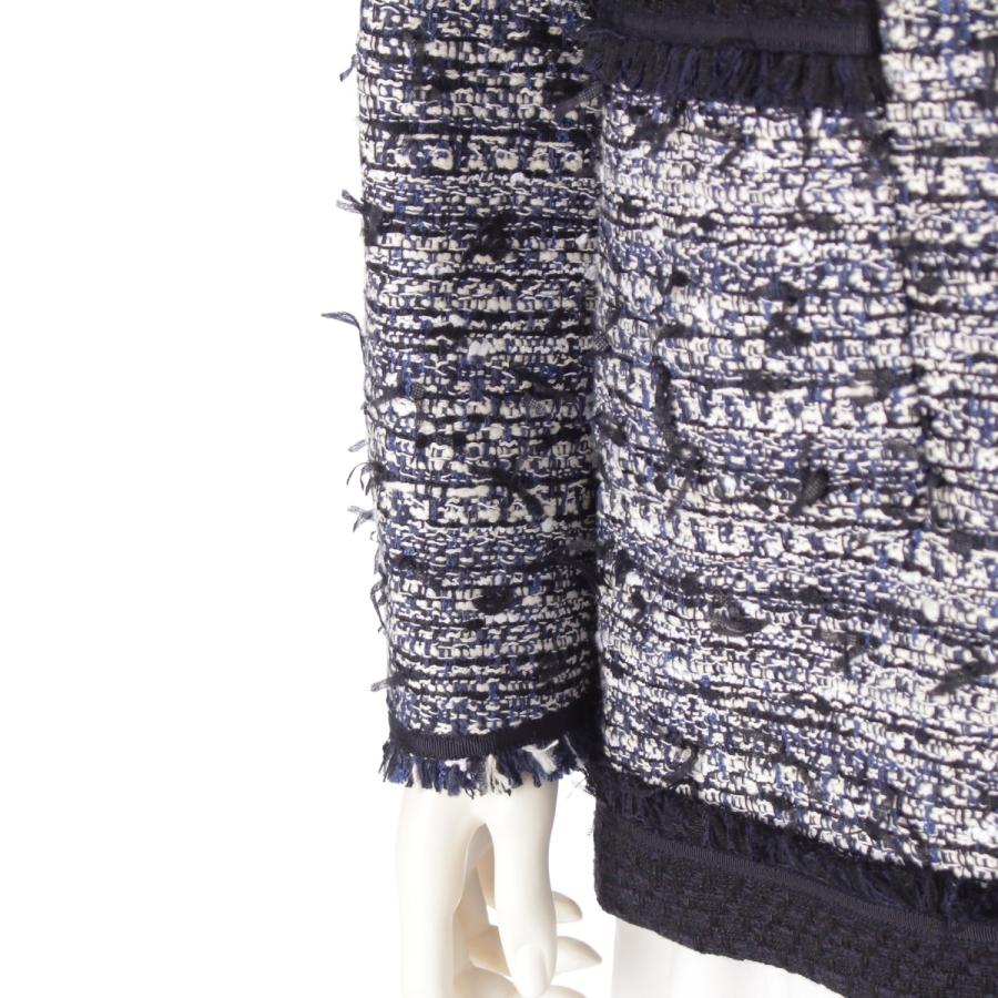 DRAWER ドゥロワー　コート　36 DRAWER（ドゥロワー） 23SS コットン ファンシー ツイード ノーカラー