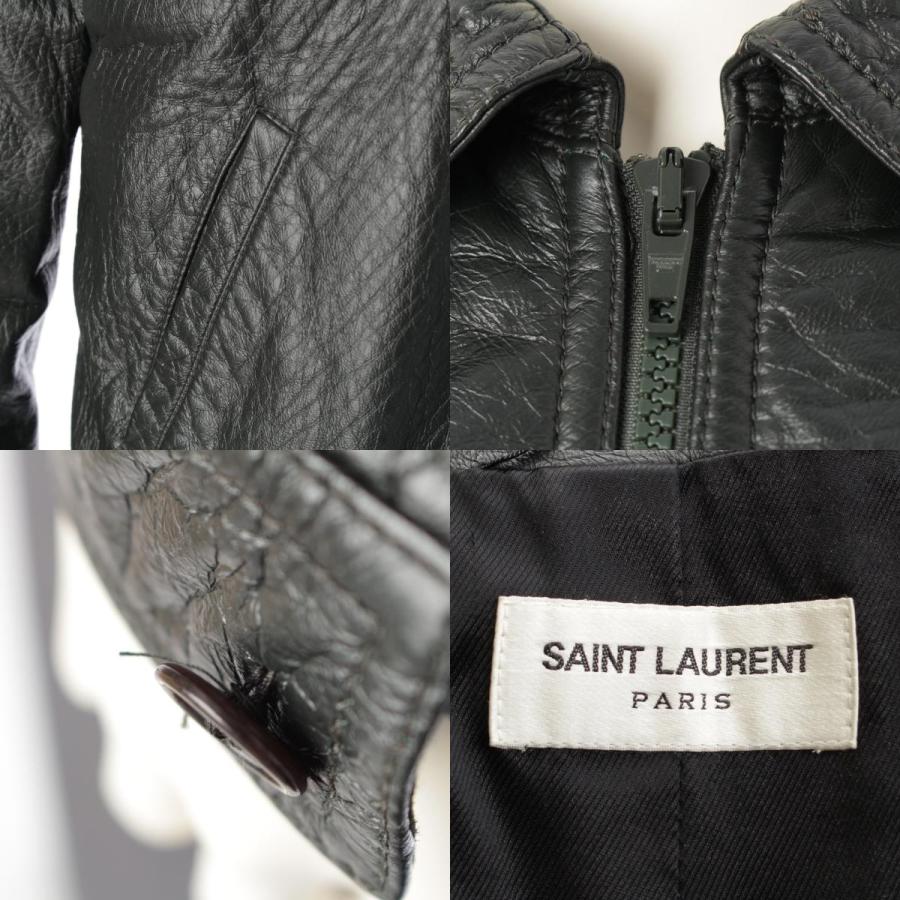 13SS エディ期 レザー切り替えジップアップジャケット サンローラン 44 SAINT LAURENT(サンローラン) 13AW leather sleeve denim jacket
