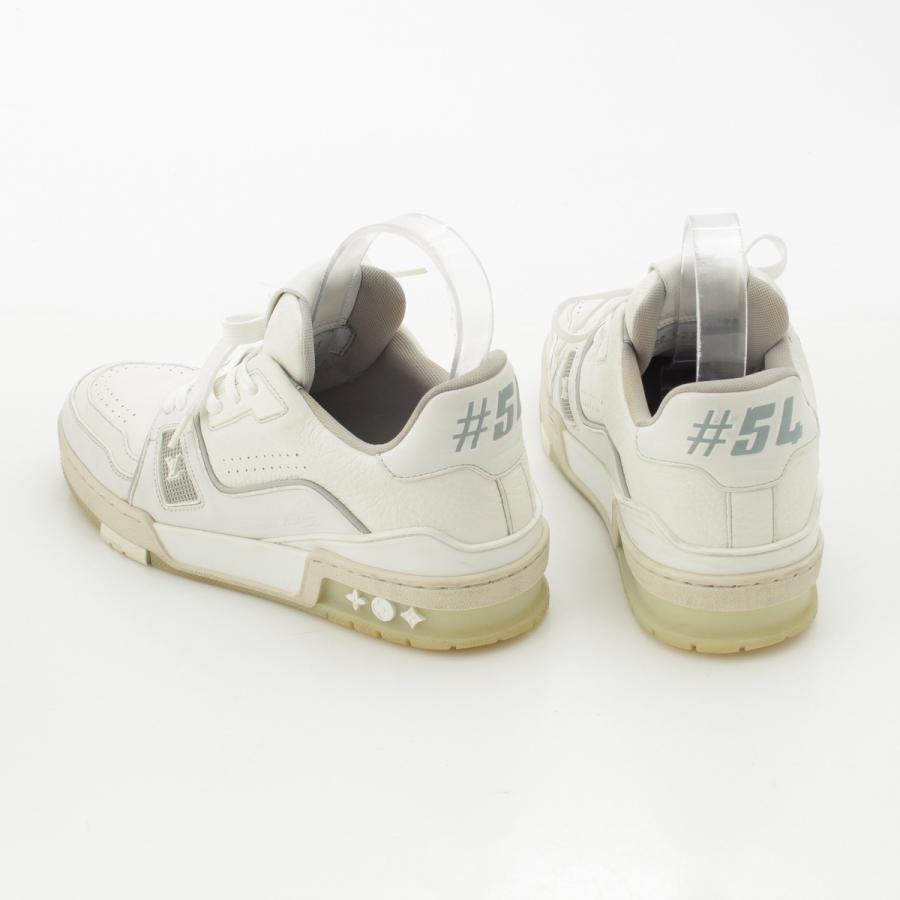 【美品】ルイヴィトン LVトレイナーライン スニーカー メンズ レザー 白 LOUIS VUITTON ルイヴィトン LVトレイナーライン レザー ロゴ