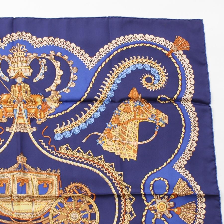 HERMES（エルメス） カレ90 PAPEROLES パプロール 馬車と貴族 シルク
