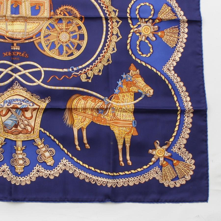 HERMES（エルメス） カレ90 PAPEROLES パプロール 馬車と貴族 シルク