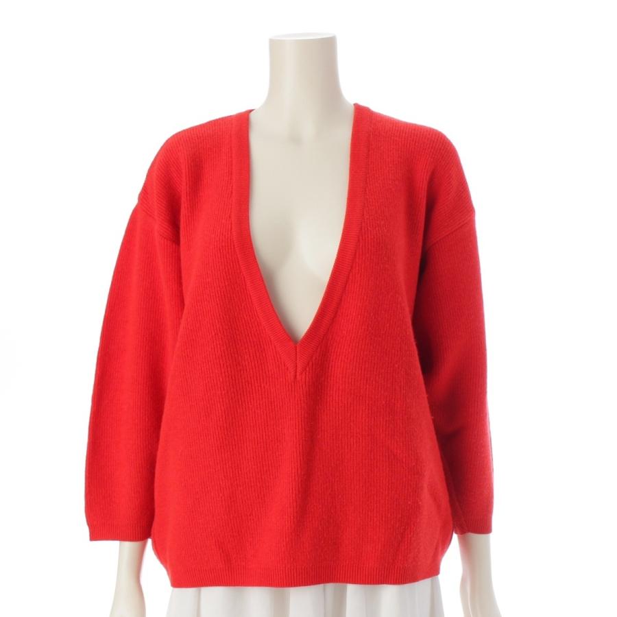 80s 本人期 コムデギャルソンオム Vネックニット ウール 赤 美品】アーカイブ コムデギャルソンオム Vネックニット AD1989 川久保