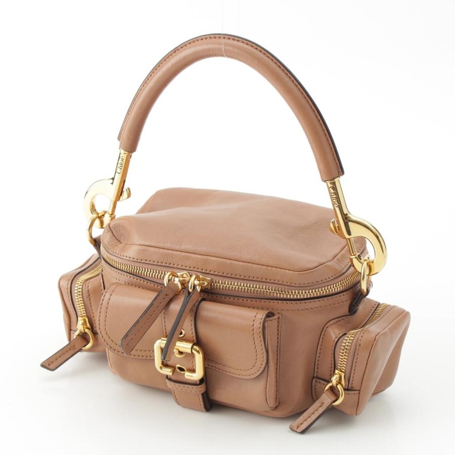 クロエ シャイニーレザー スモール Camera Bag 2way カメラ ハンドバッグ ブラウン【中古】