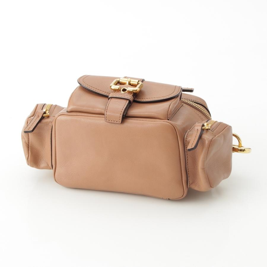 クロエ シャイニーレザー スモール Camera Bag 2way カメラ ハンドバッグ ブラウン【中古】