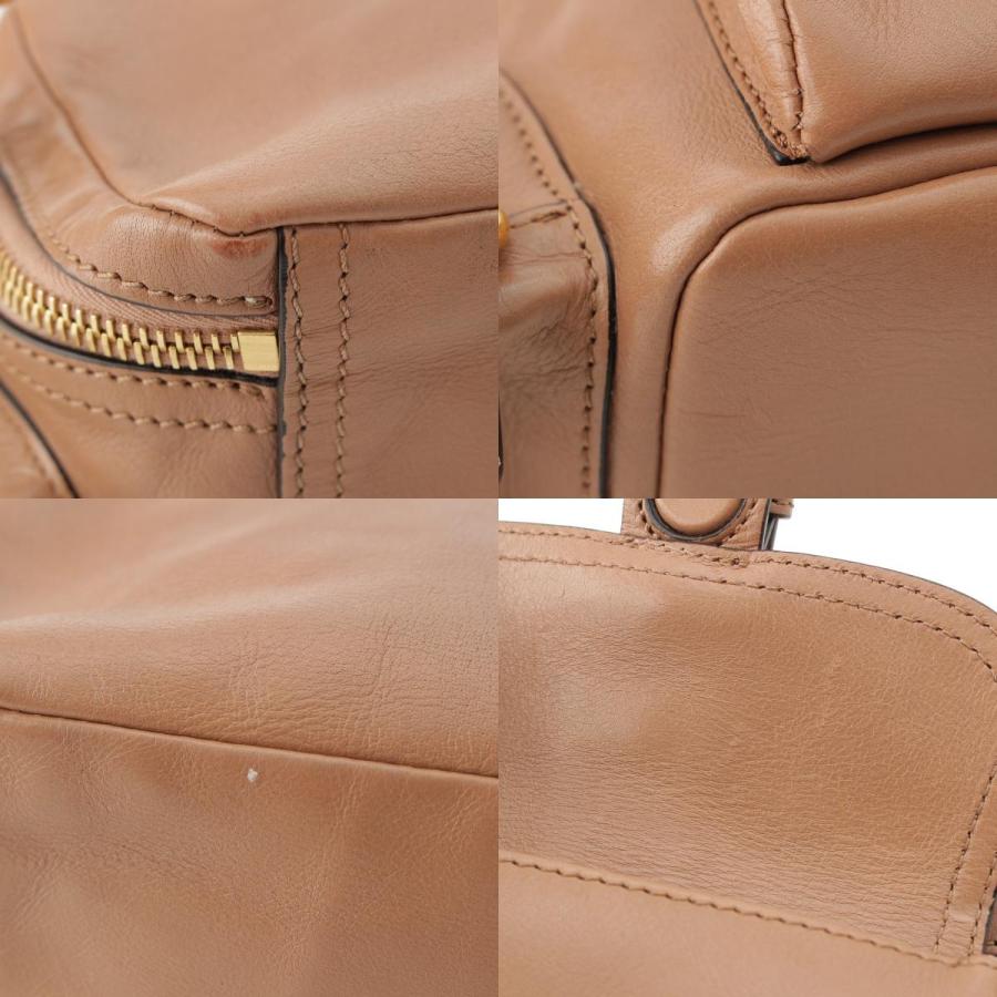 クロエ シャイニーレザー スモール Camera Bag 2way カメラ ハンドバッグ ブラウン【中古】