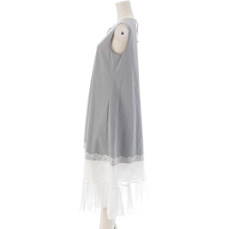 ADEAM（アディアム） 24FW Jill Dress レース切替 ストライプ 