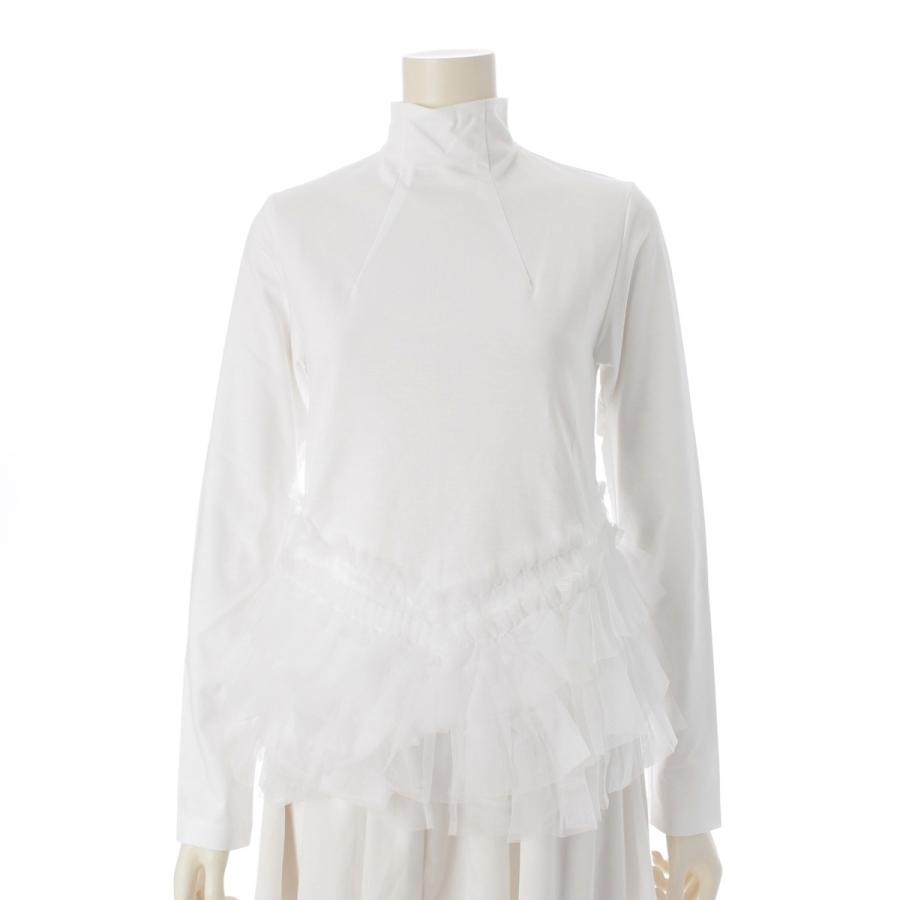 ノワールケイニノミヤ noir kei ninomiya コットン ナイロン フリル ハイネック トップス 3I-T002 ホワイト XS【中古】 ノワールケイニノミヤ noir kei ninomiya コットン ナイロン フリル