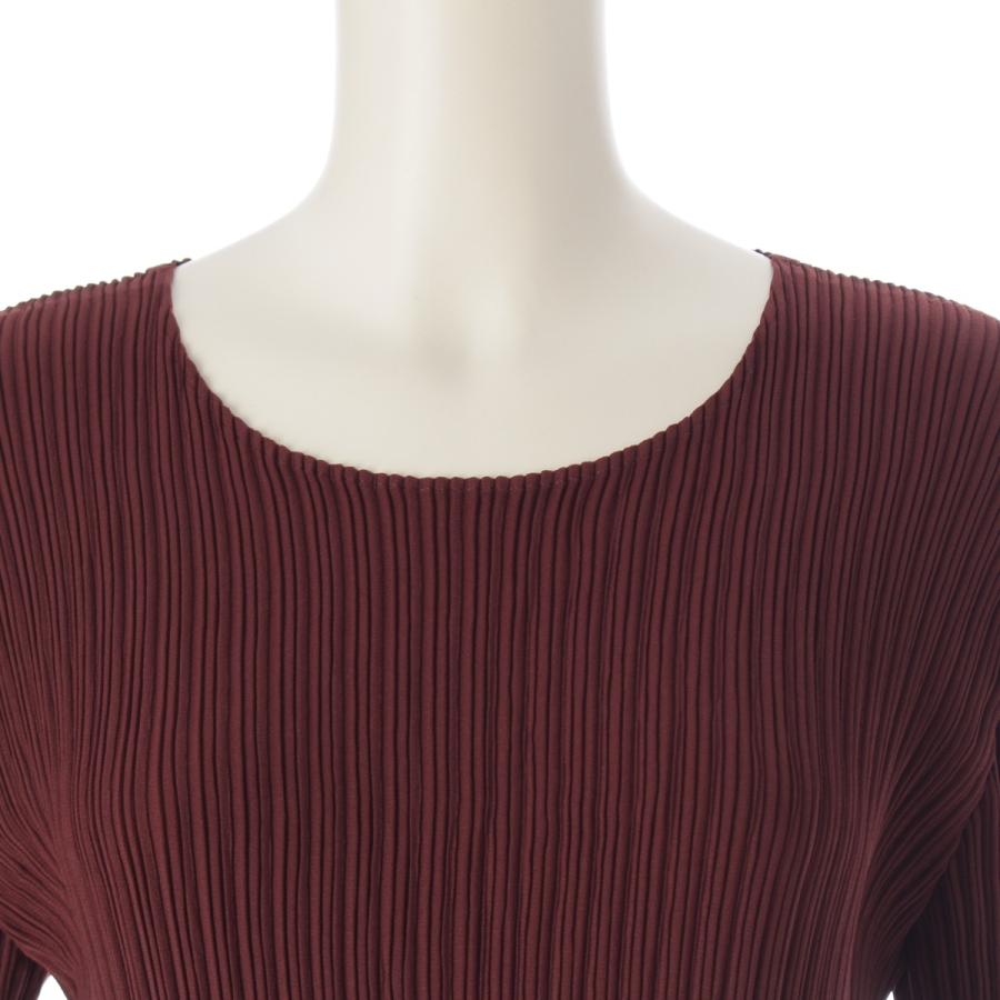 極美品✨ISSEY MIYAKE プリーツ　ベロア生地　ブラウン　長袖 ISSEY MIYAKE（イッセイミヤケ） 25年 HATCHING PLEATS プリーツ