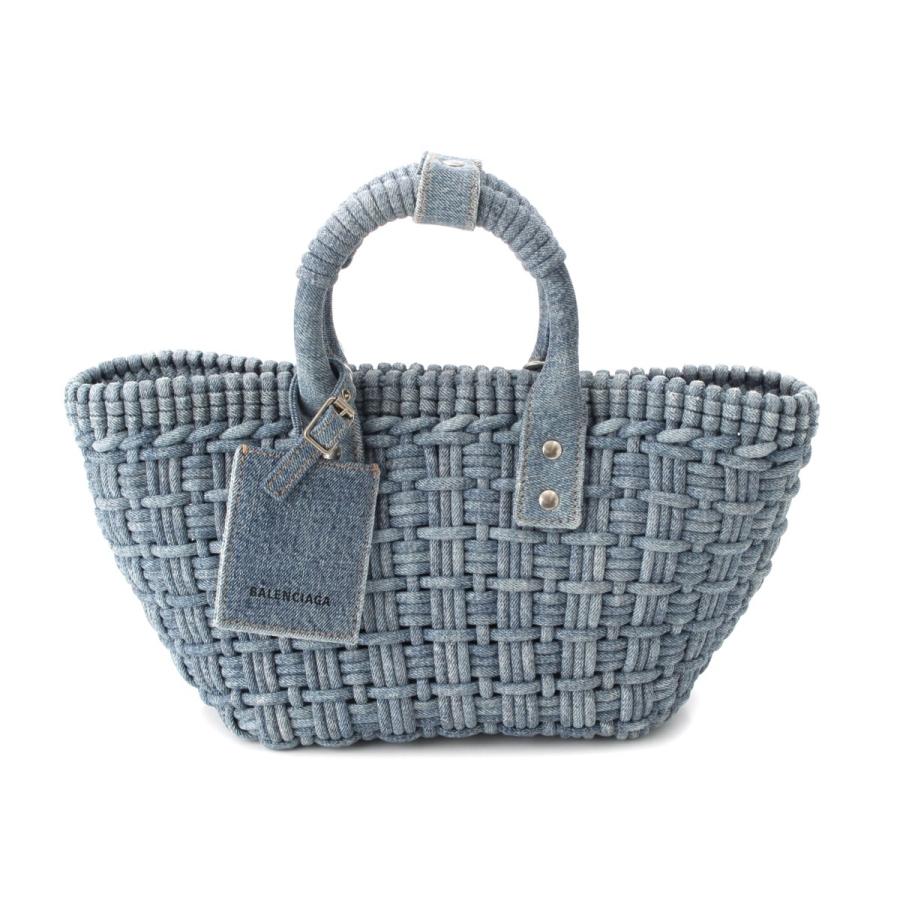 美品 BALENCIAGA バレンシアガ ビストロXS カゴバッグ　ハンドバッグ BALENCIAGA（バレンシアガ） ビストロ XS デニム バスケット 2WAY