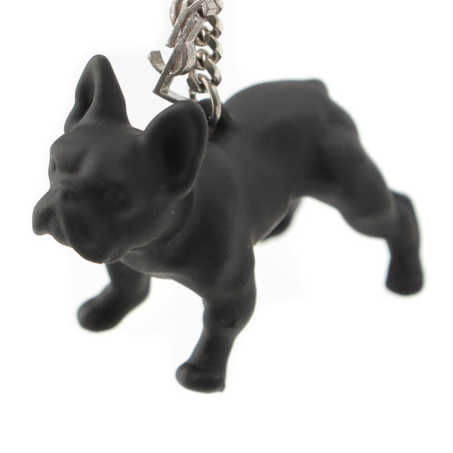 サンローラン ムジーク 犬 キーリング キーホルダー ブラック【中古