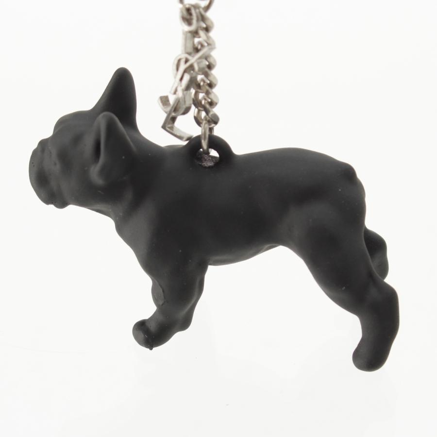 サンローラン ムジーク 犬 キーリング キーホルダー ブラック【中古