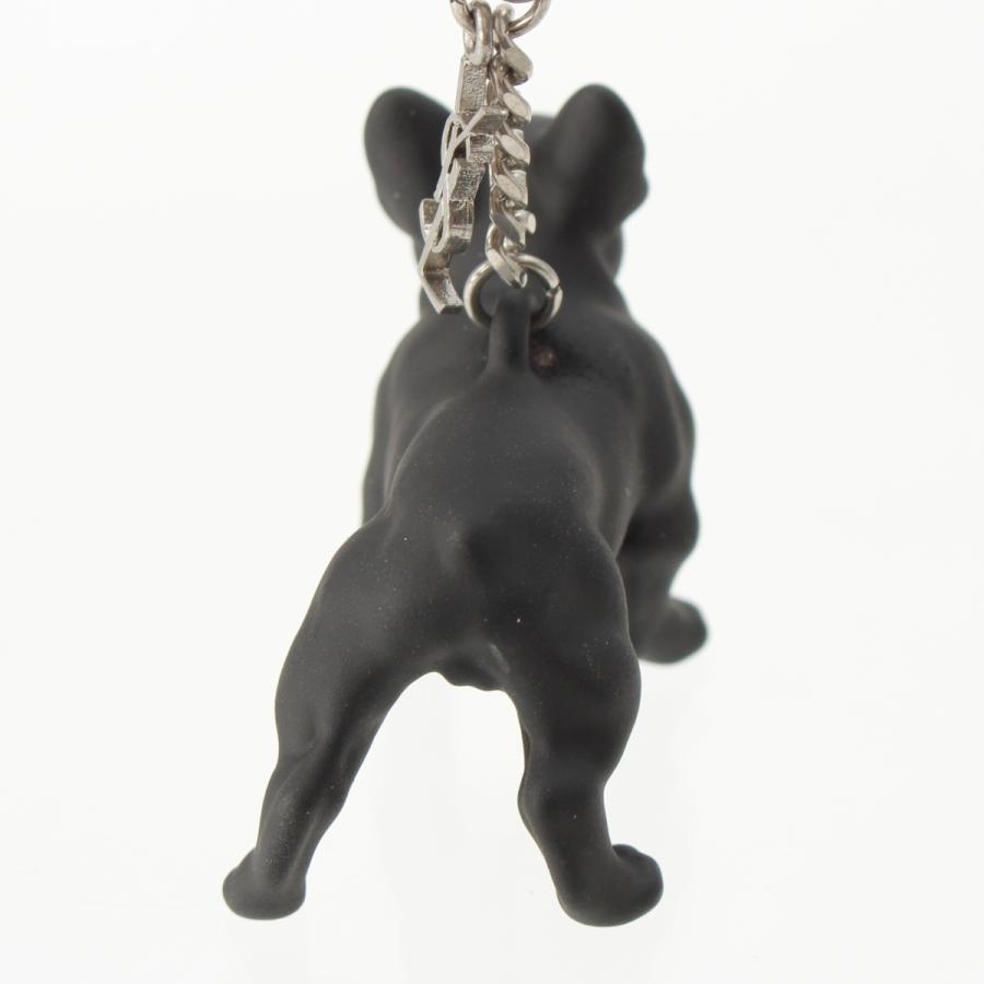 サンローラン ムジーク 犬 キーリング キーホルダー ブラック【中古