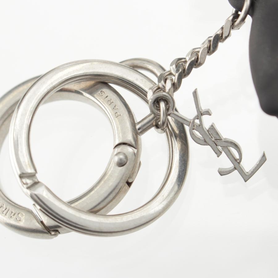 サンローラン ムジーク 犬 キーリング キーホルダー ブラック【中古