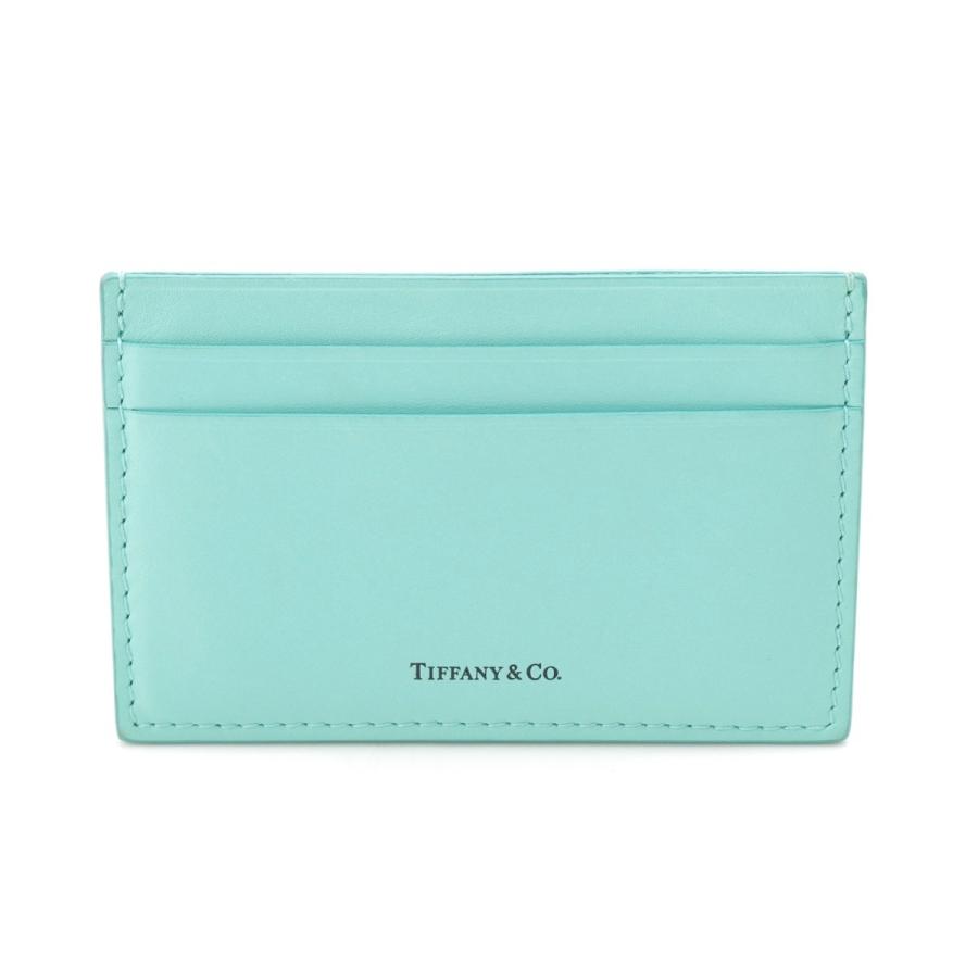 TIFFANY&Co.（ティファニー） レザー ロゴ カードケース ブルー【中古