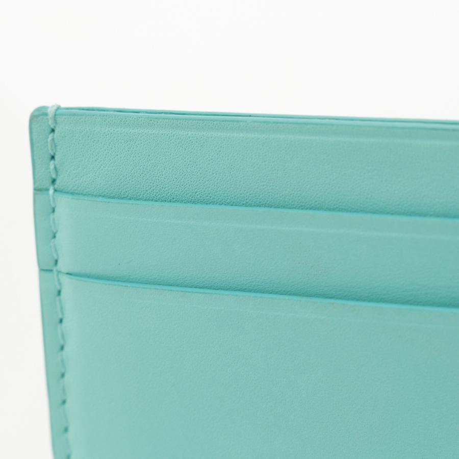TIFFANY&Co.（ティファニー） レザー ロゴ カードケース ブルー【中古