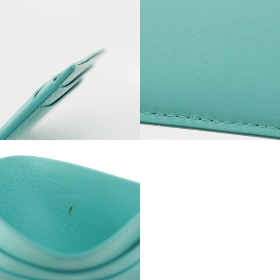 TIFFANY&Co.（ティファニー） レザー ロゴ カードケース ブルー【中古
