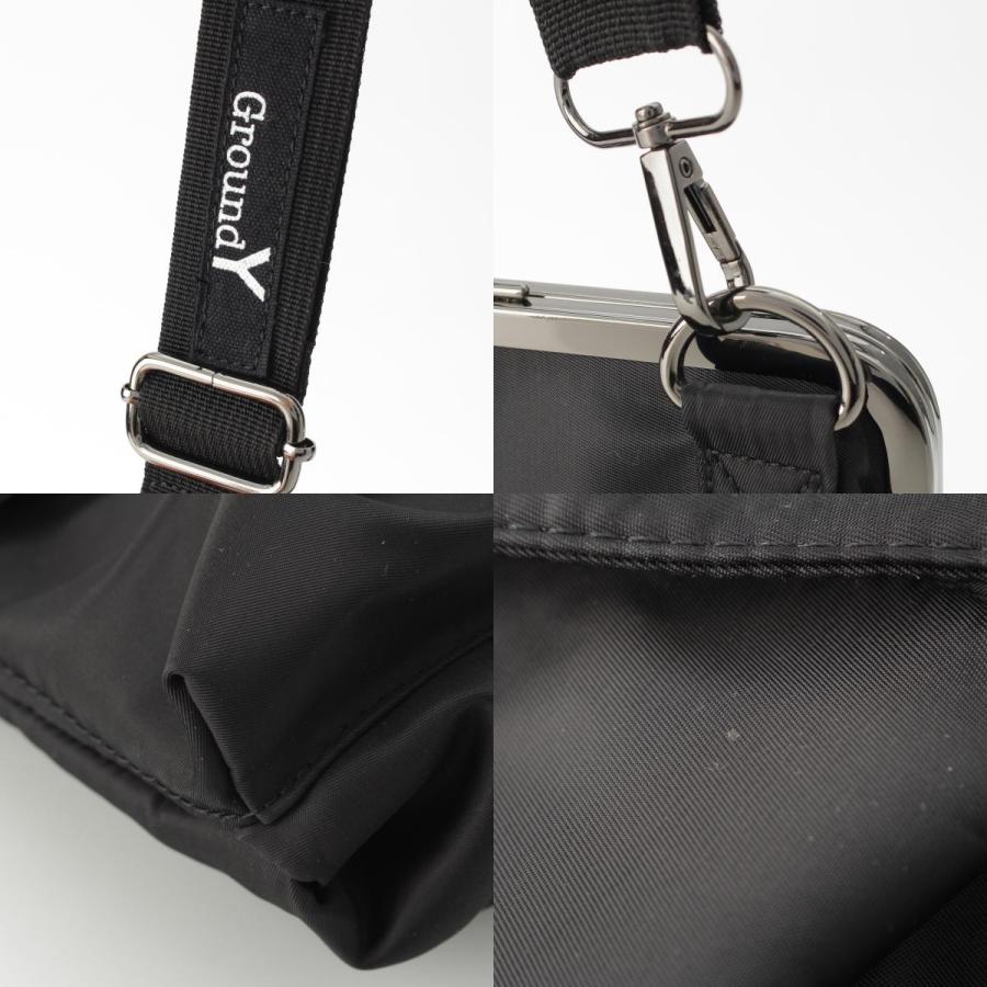 ground Y ブラック ショルダーバッグ　未使用品 グラウンドワイ GroundY ナイロン がま口 ショルダーバッグ ブラック