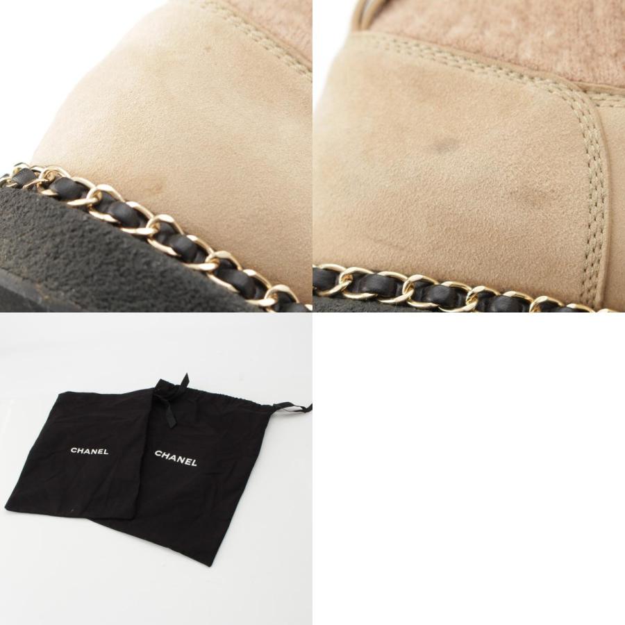 CHANEL（シャネル） スエード アンクルブーツ ニット 切替 ココマーク