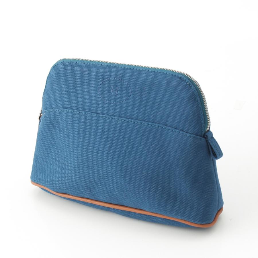 HERMES（エルメス） ボリード ミニミニ キャンバス ポーチ ブルー