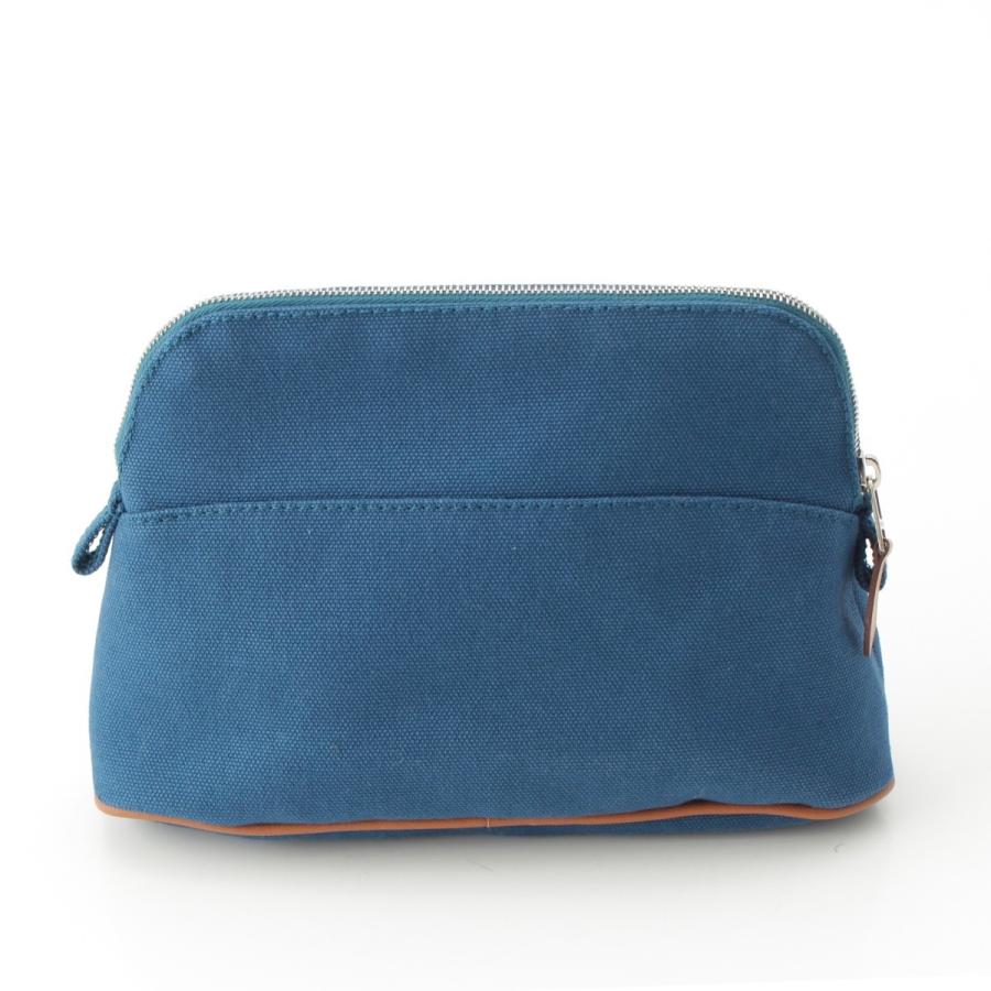 HERMESエルメス☆ボリード ポーチ ミニミニ ブルー キャンバス&ショッパー HERMES（エルメス） ボリード ミニミニ キャンバス ポーチ ブルー