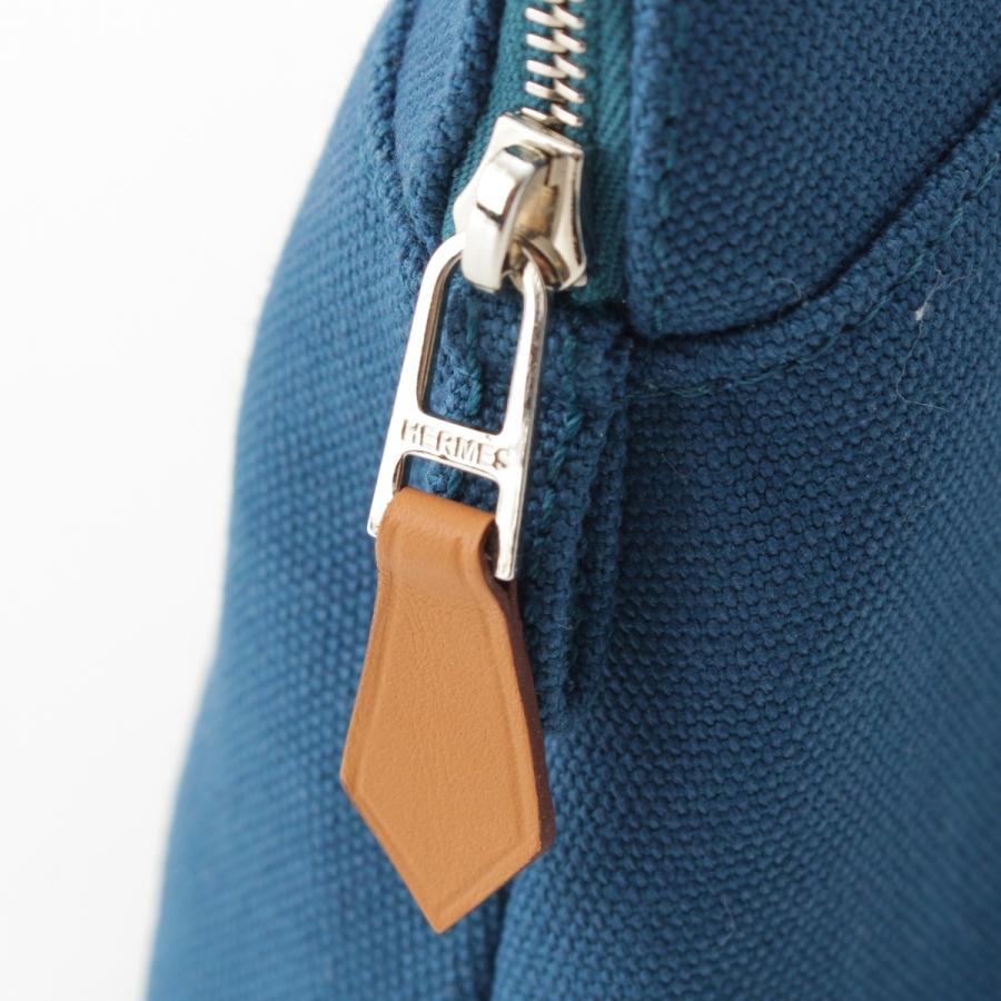 HERMES（エルメス） ボリード ミニミニ キャンバス ポーチ ブルー