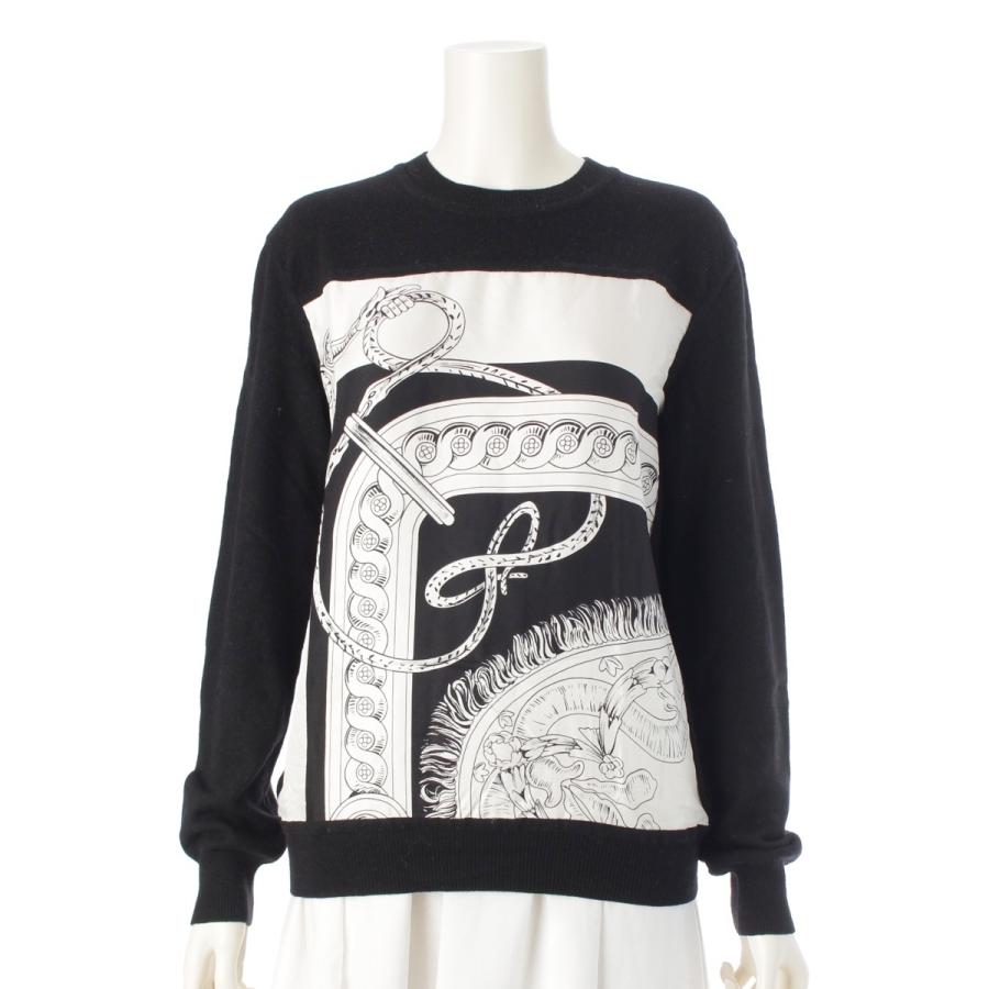 HERMES（エルメス） 20年 カシミヤ シルク 切替 ツイルレーヌ ニット