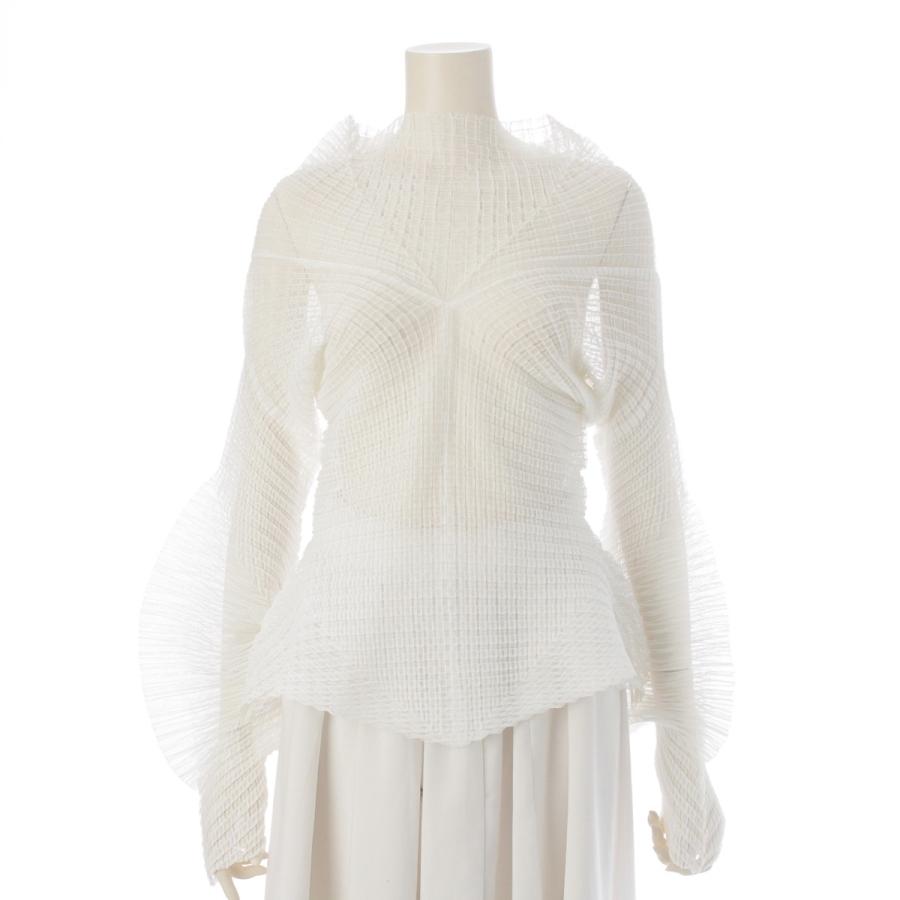 タグ付★アイスクリーム柄 プリーツカットソー イッセイミヤケ ISSEY MIYAKE（イッセイミヤケ） メッシュ プリーツ 変形 デザイン
