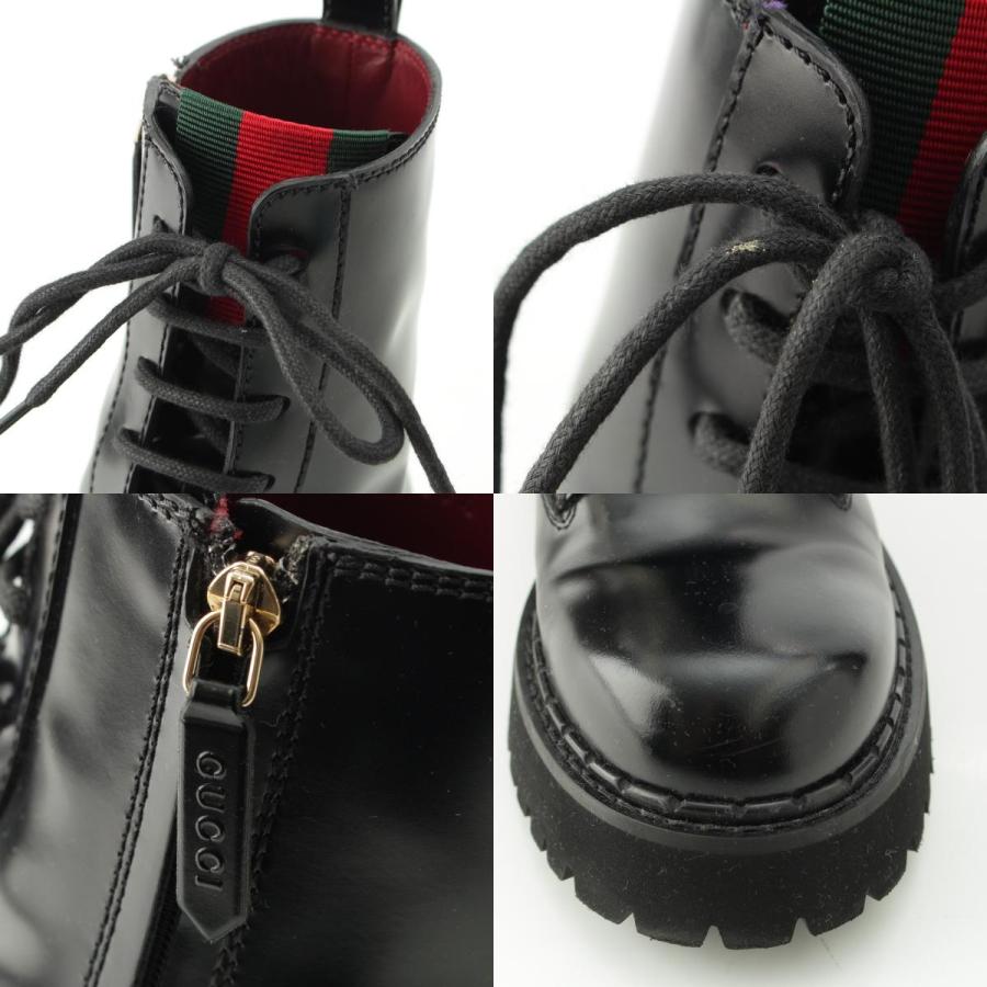 GUCCI（グッチ） シェリーライン レザー サイド ウェブ アンクル