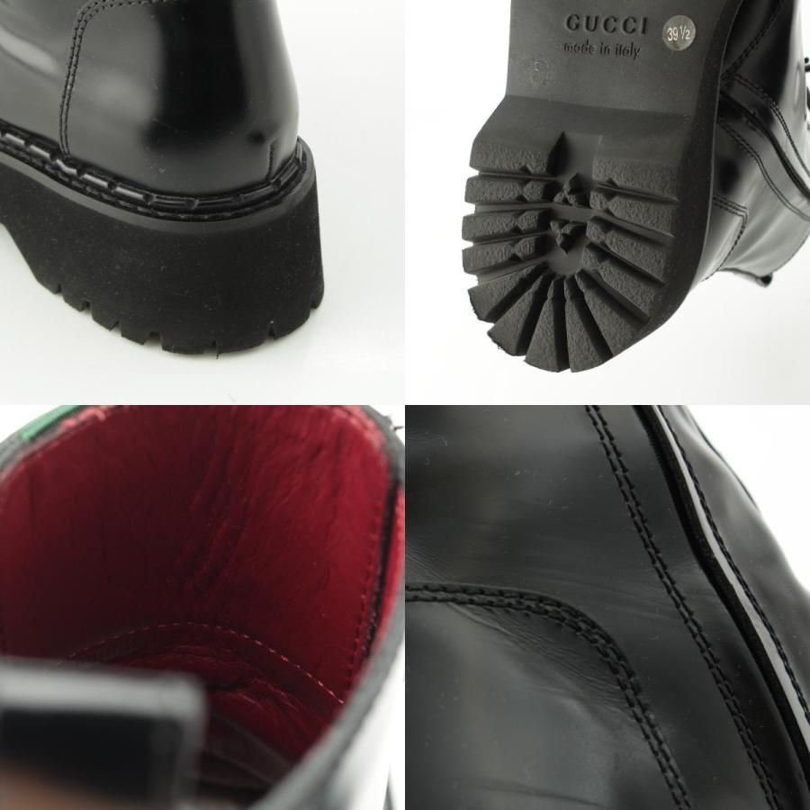 GUCCI（グッチ） シェリーライン レザー サイド ウェブ アンクル